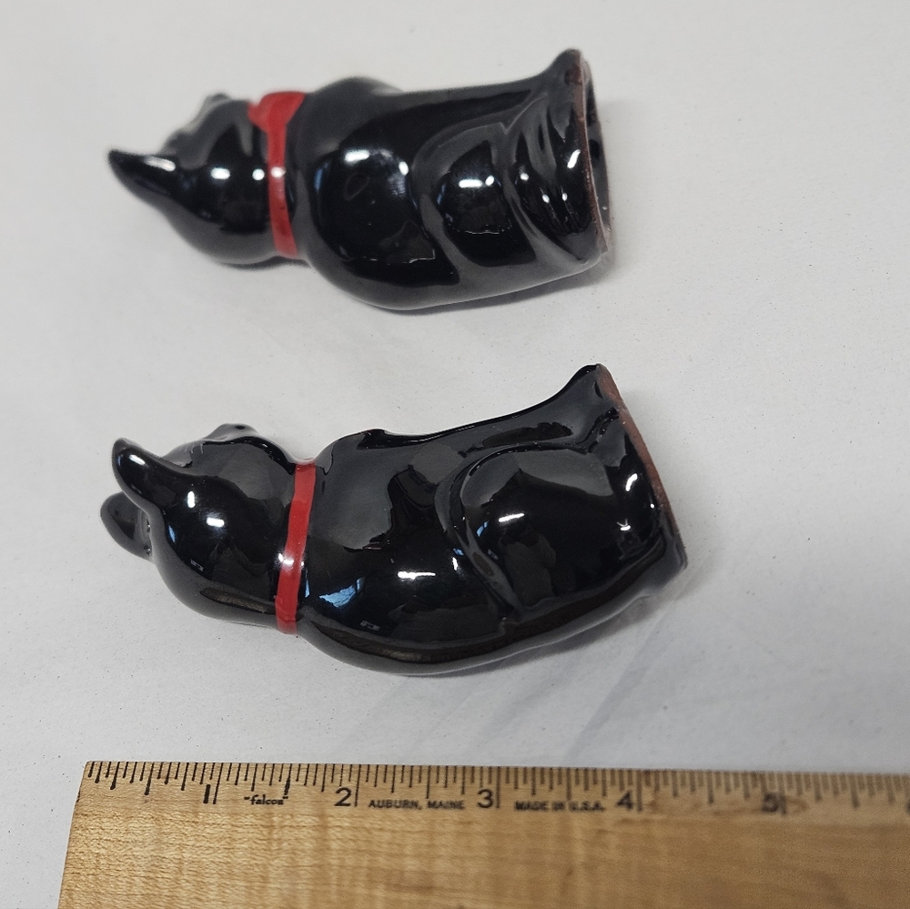 Vintage Shafford Redware Pottery Black CAT Salt & Pepper Shakers MCM - Picture 8 of 8
